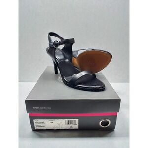 NWT Vince Camuto Lynona Black Eco Sheep Ankle Strap Heels Sandals Women 9M